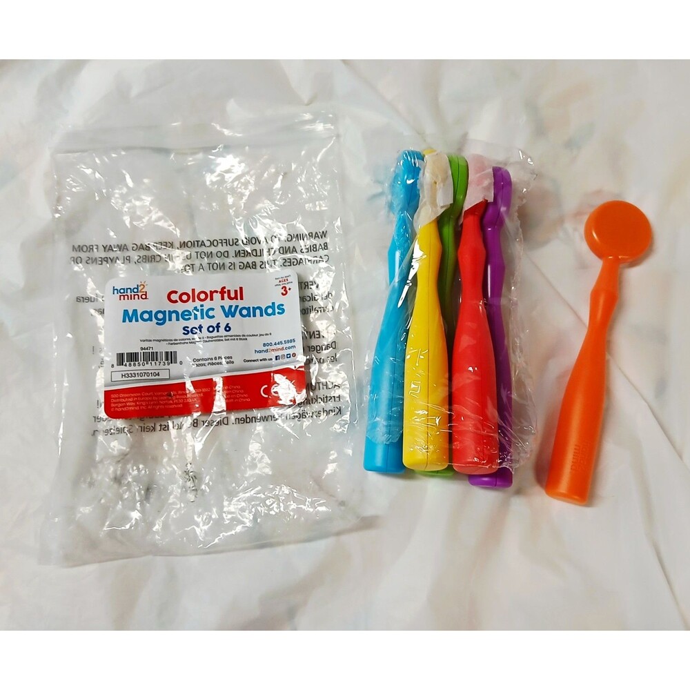 hand2mind Multicolor Magnetic Wands Set of 6 for Kids Ages 3-4 Years